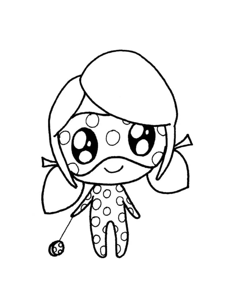 Chibi marinette coloring page