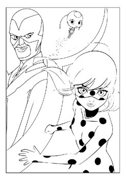 Superhero coloring fun ladybug and cat noir printable pages collection for kids