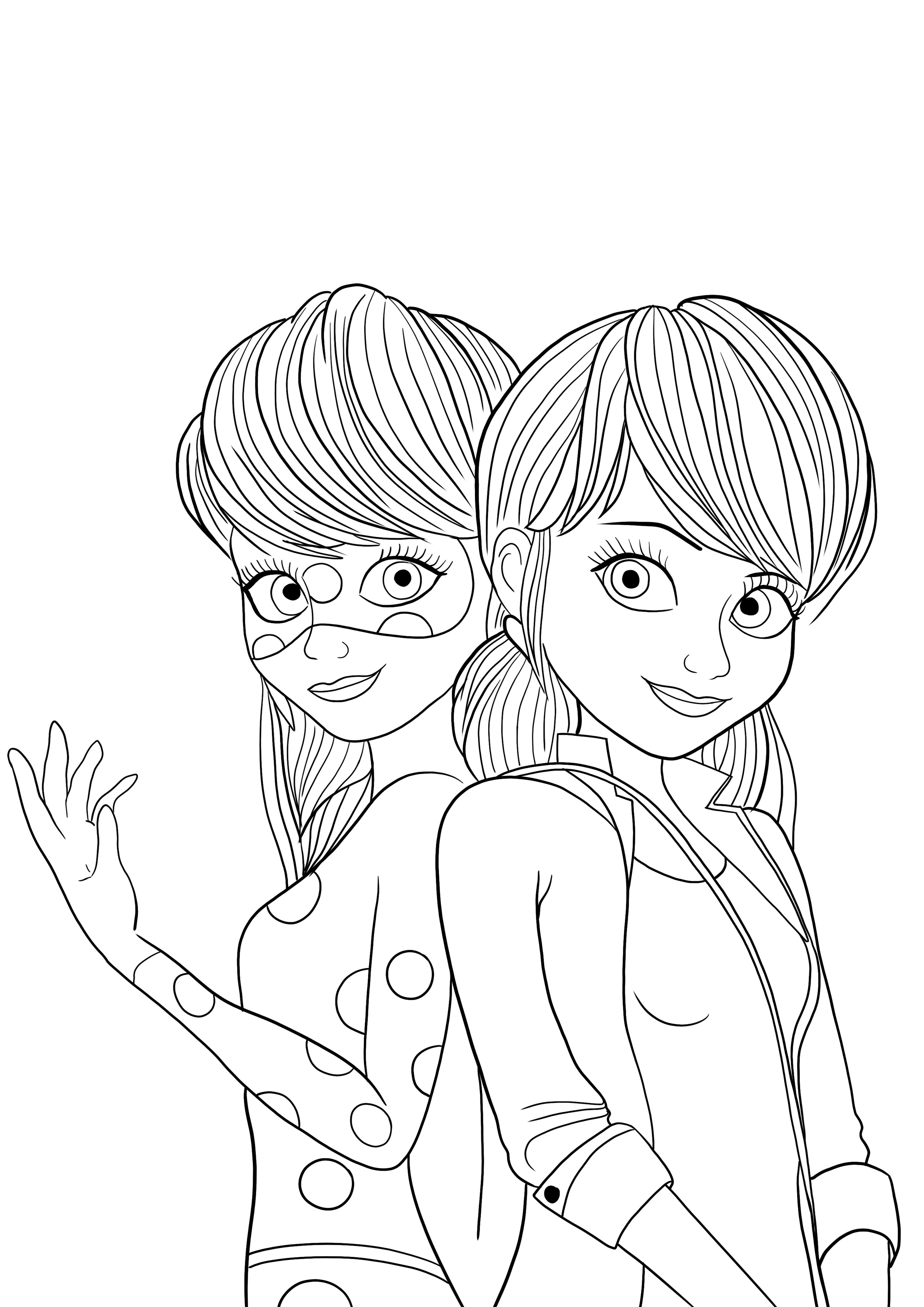 Lady bug alias marinette coloring page free