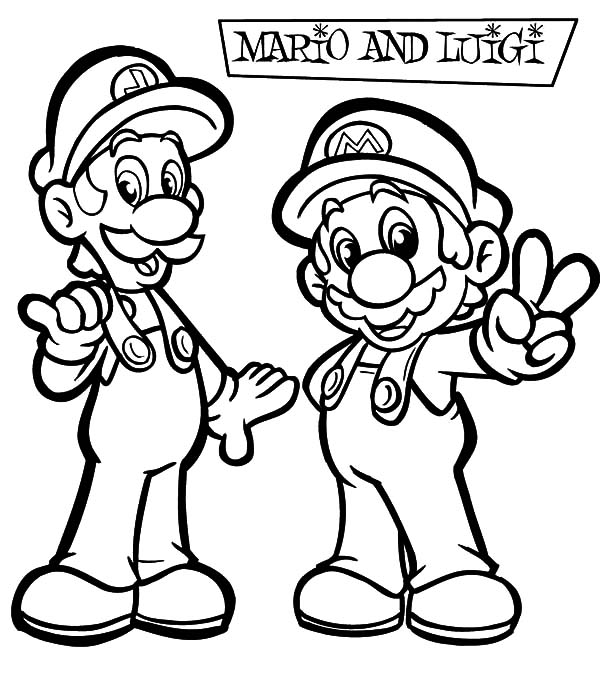 Mario and luigi coloring pages