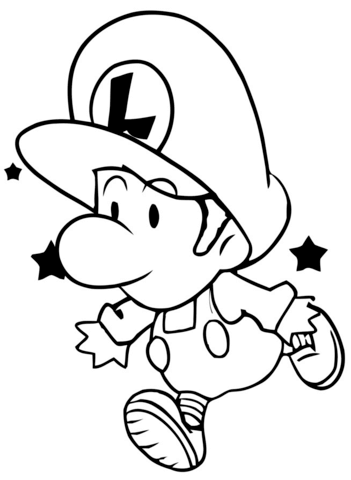 Baby luigi coloring page free printable coloring pages