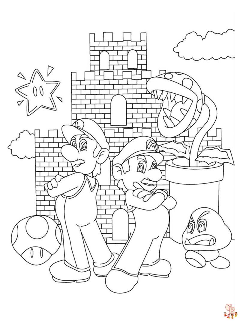 Free mario coloring pages printable for kids and adults