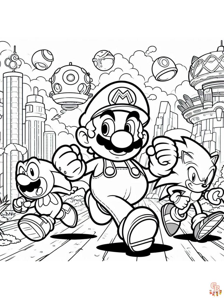 Free mario coloring pages printable for kids and adults