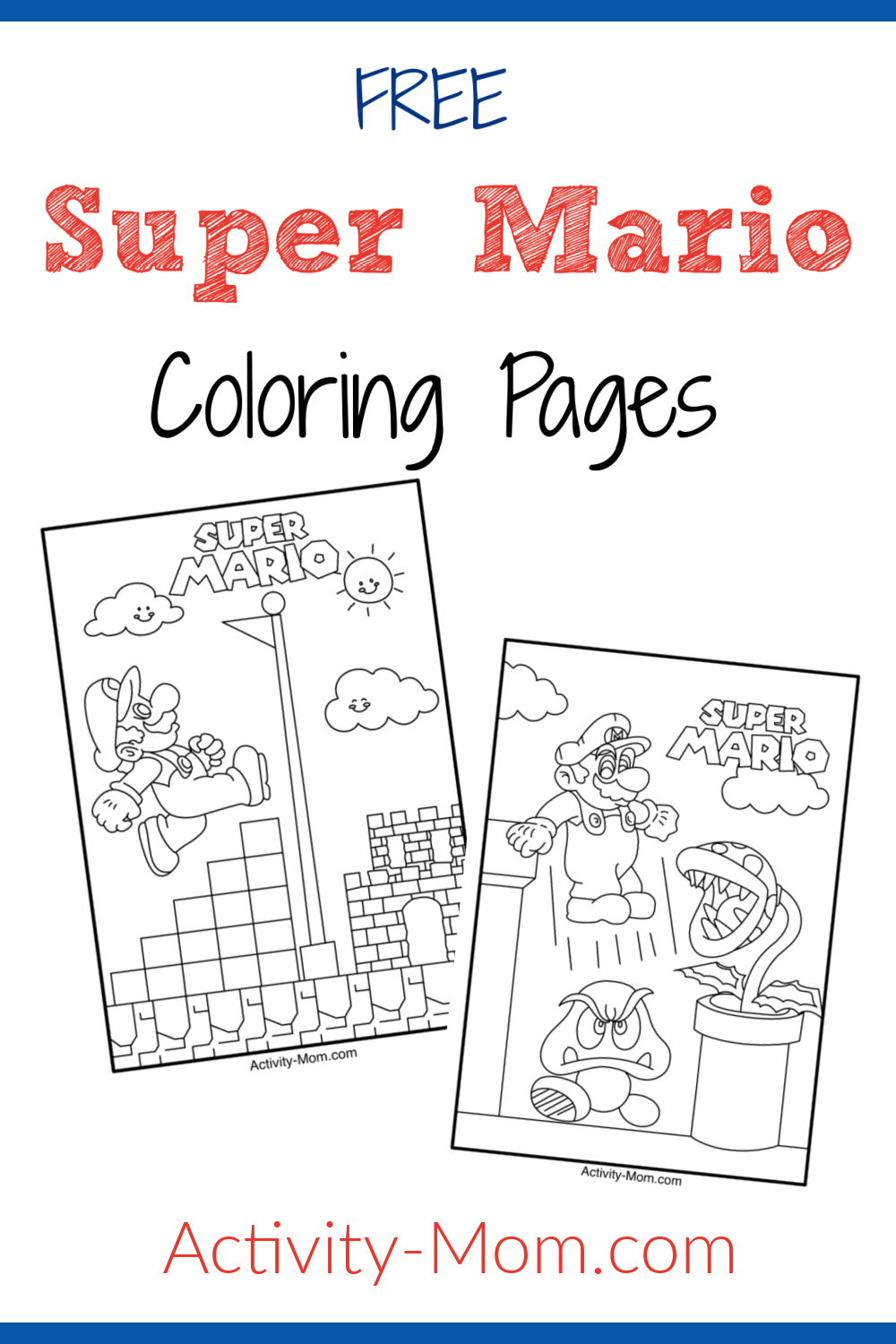 Super mario bros coloring pages free printable