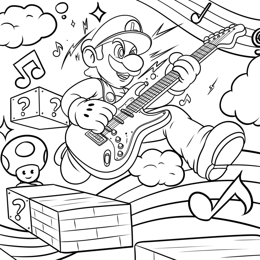 Awesome super mario bros coloring pages