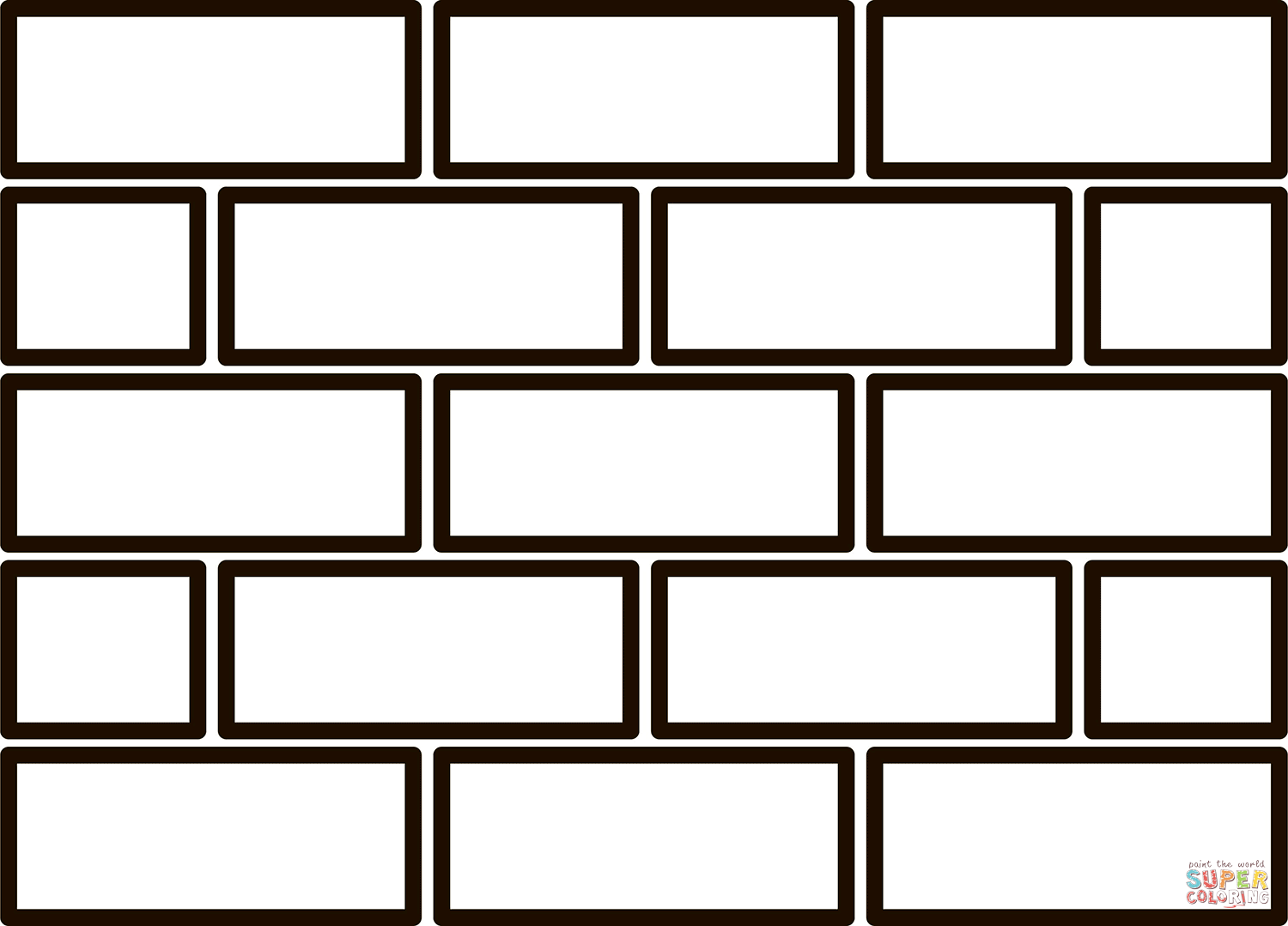 Brick wall coloring page free printable coloring pages