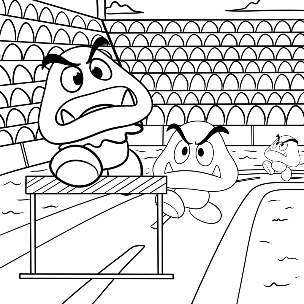 Awesome super mario bros coloring pages