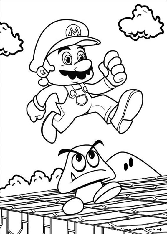 Super mario bros coloring picture