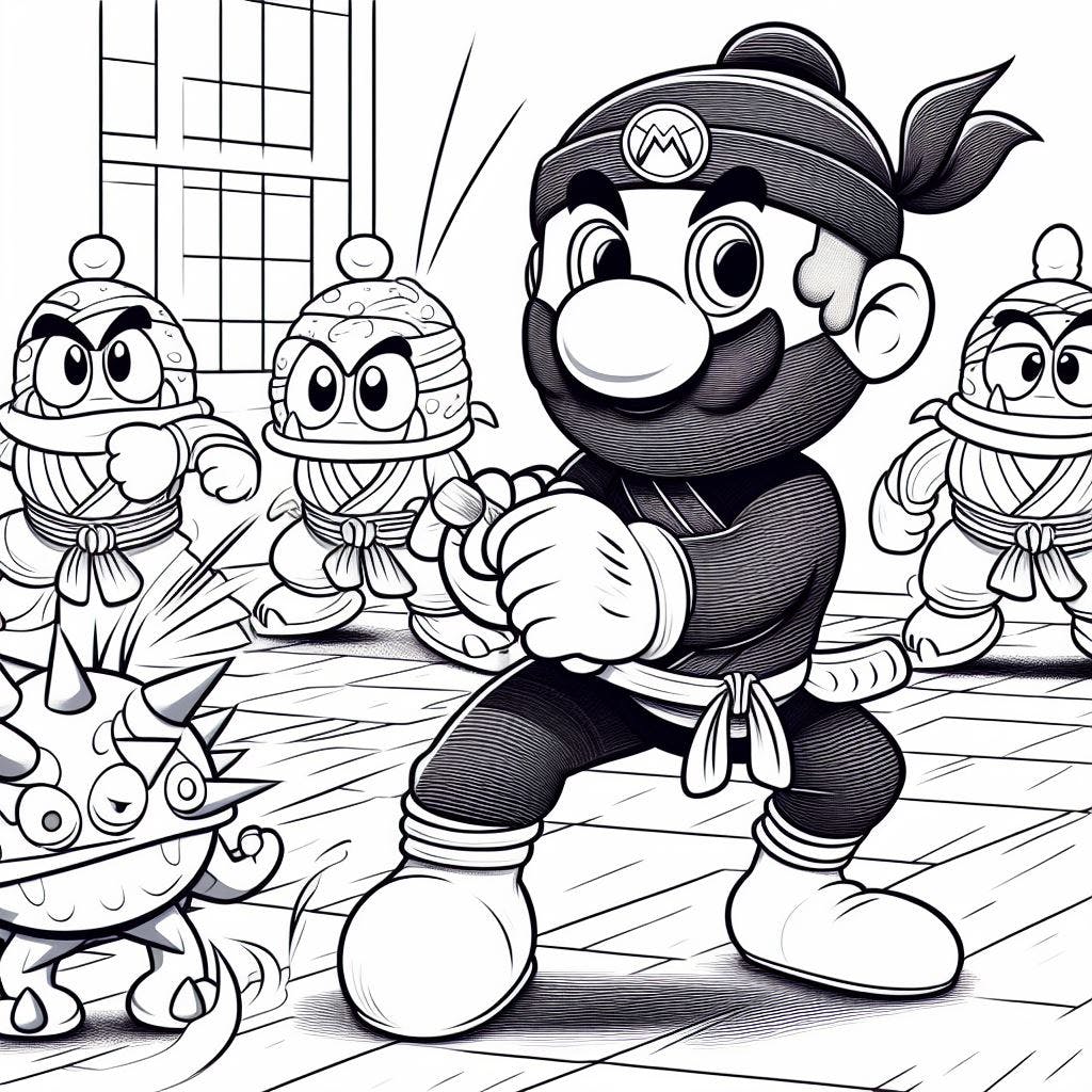 Free printable mario coloring pages