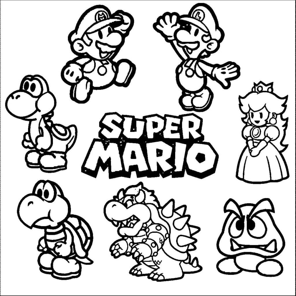 Coloring pages mario for free print mario and luigi coloring pages