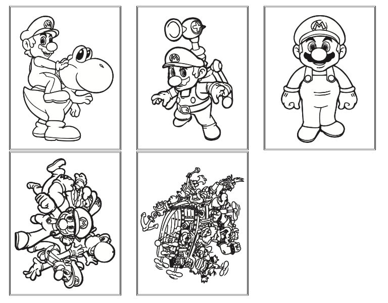 Coloring pages mario party games homeschool printable