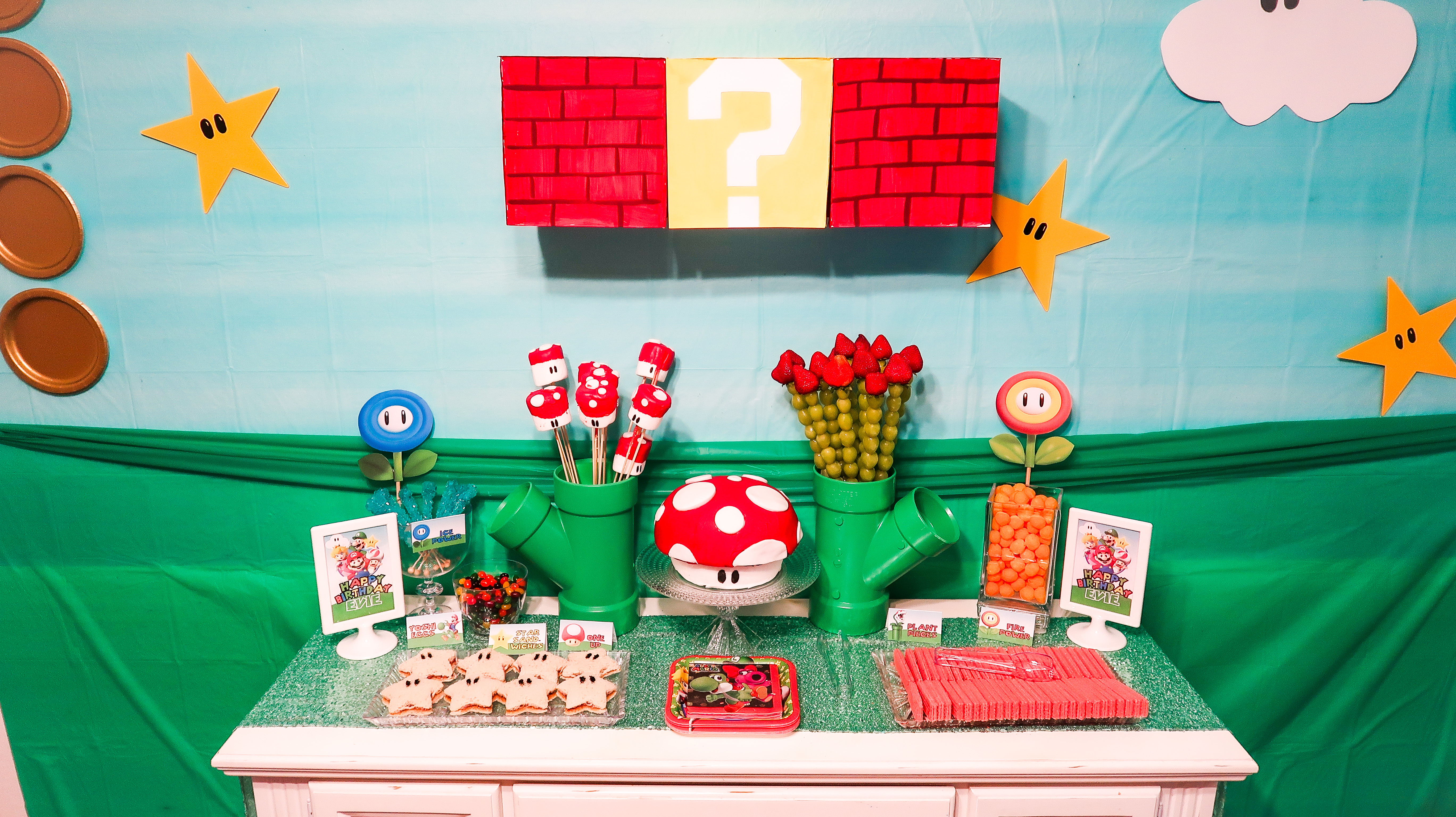 Super mario birthday party ideas diy free printables