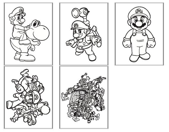 Coloring pages mario party games homeschool printable download now