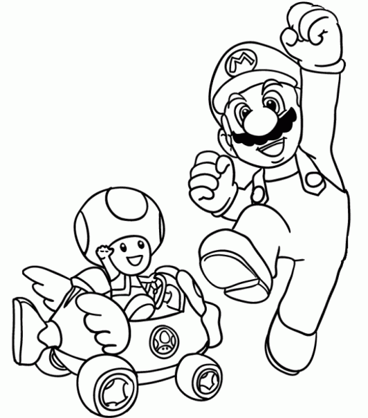 Mario kart coloring pages