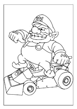 Printable mario kart coloring pages the perfect activity for kids of all ages