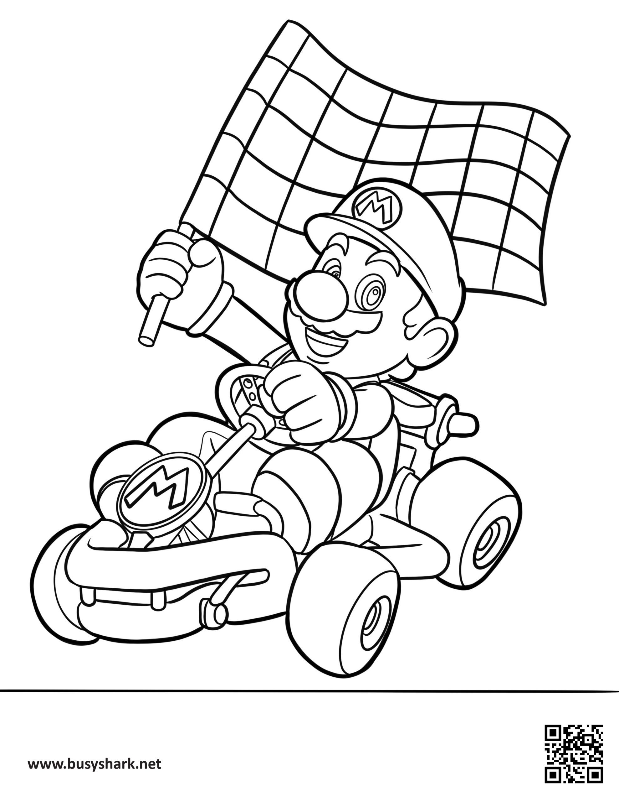 Mario kart coloring page