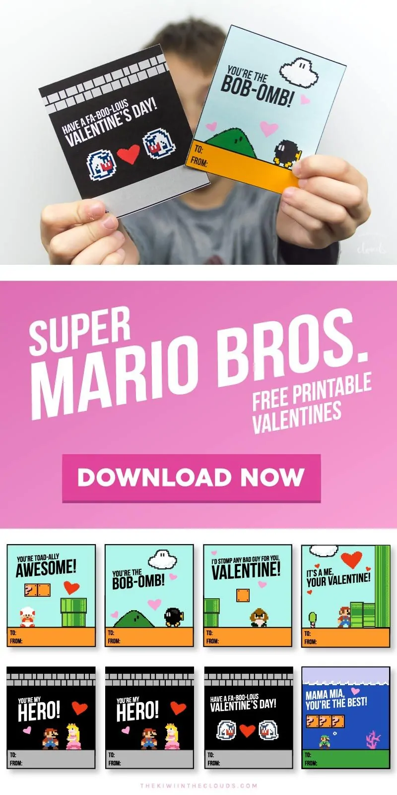 Super mario valentines printables free