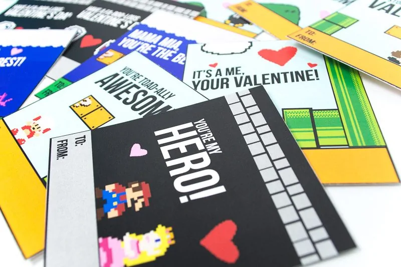 Super mario valentines printables free