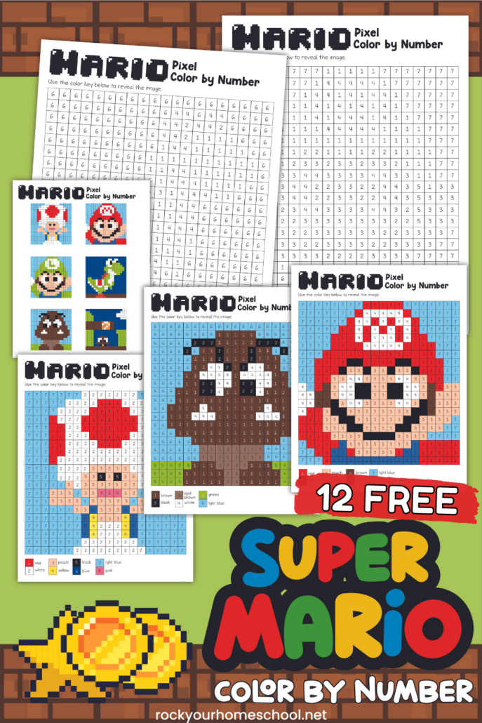 Super mario pixel coloring pages for extra special fun free