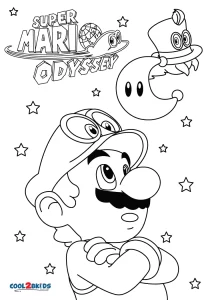 Free printable super mario odyssey coloring pages for kids