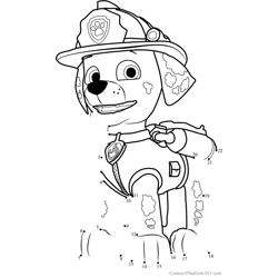 Marshall paw patrol connect the dots printable worksheets