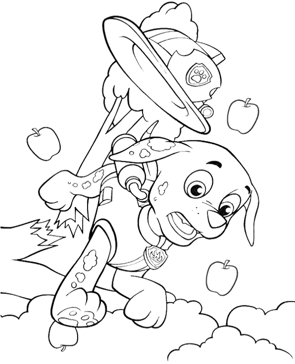 Paw patrol marshall coloring page