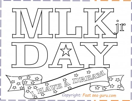 Martin luther king day coloring page for kids