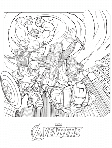 Marvel avengers coloring page free printable coloring pages