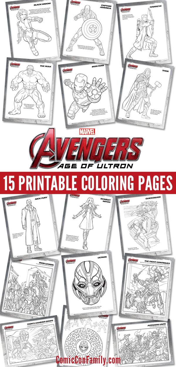 Free kids printables marvels the avengers age of ultron coloring pages