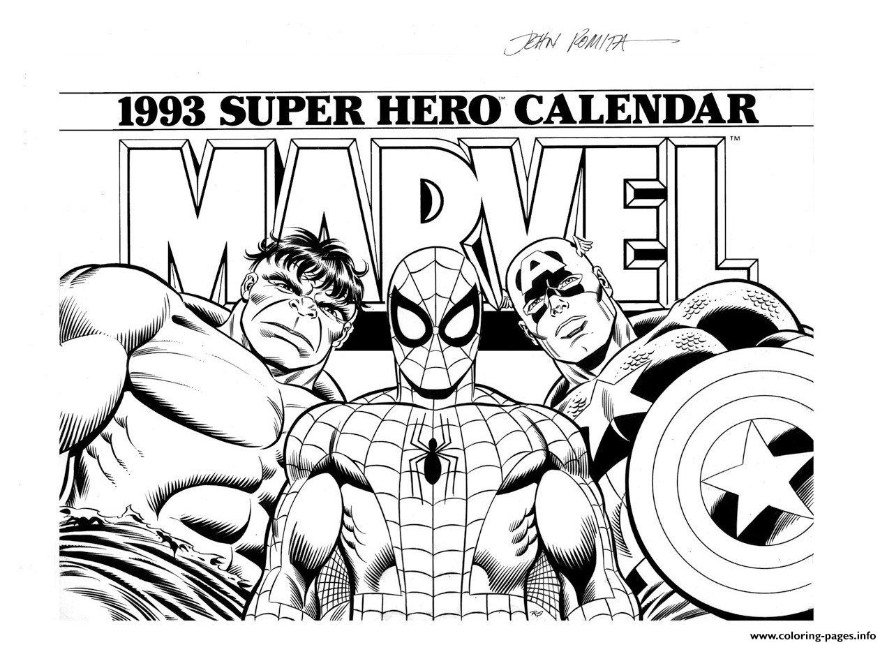 Marvel super hero coloring page printable