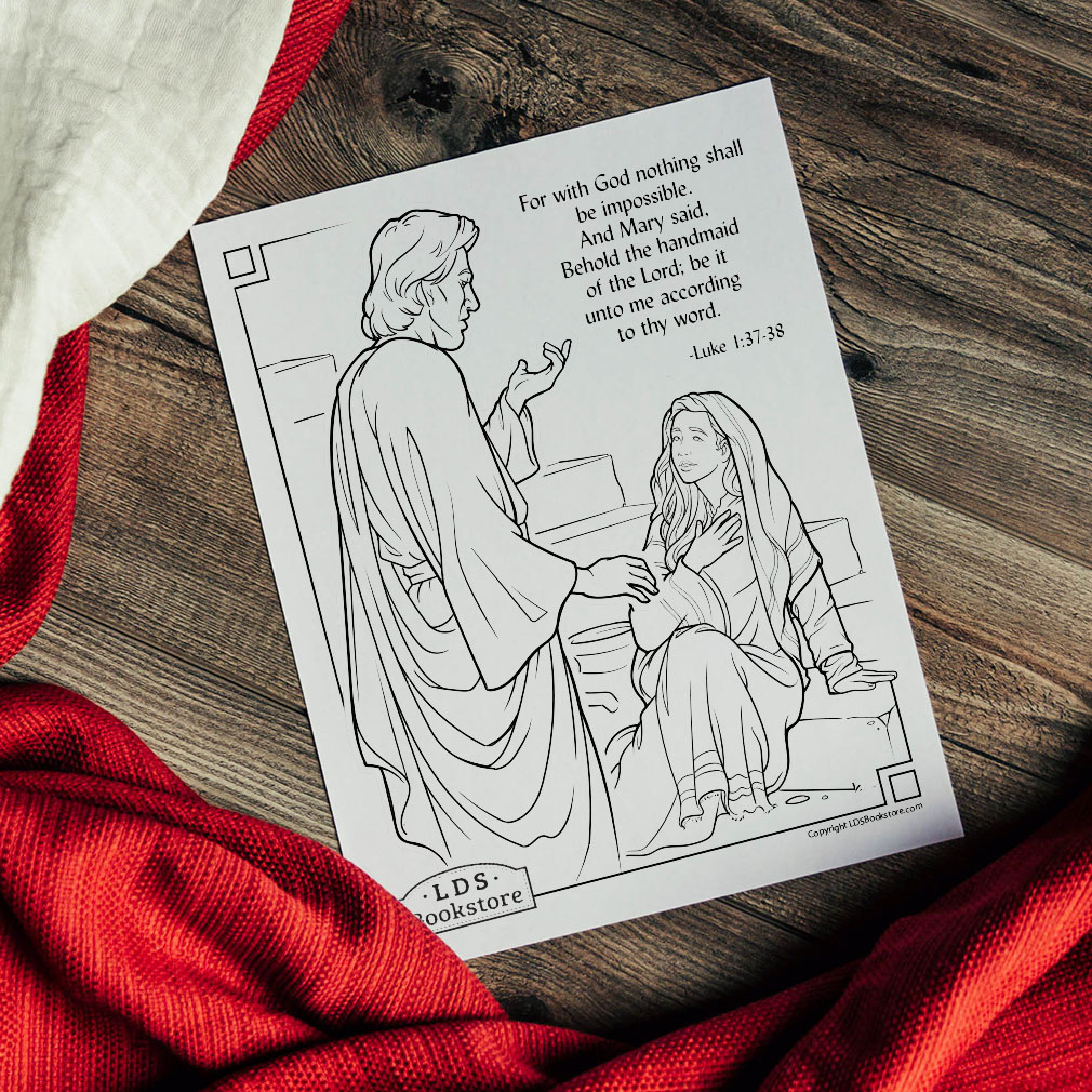 The annunciation of mary coloring page