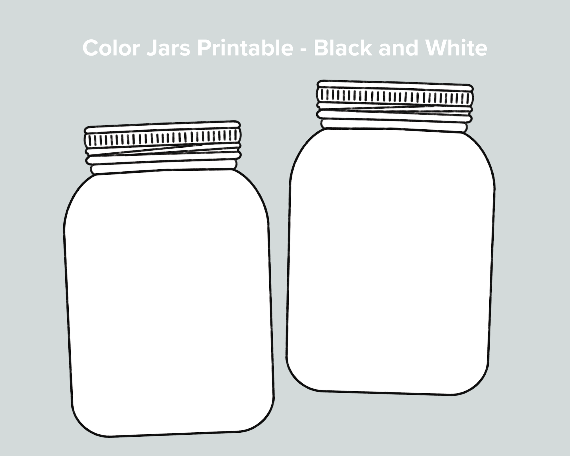 Color jars black and white freebie â mornings together