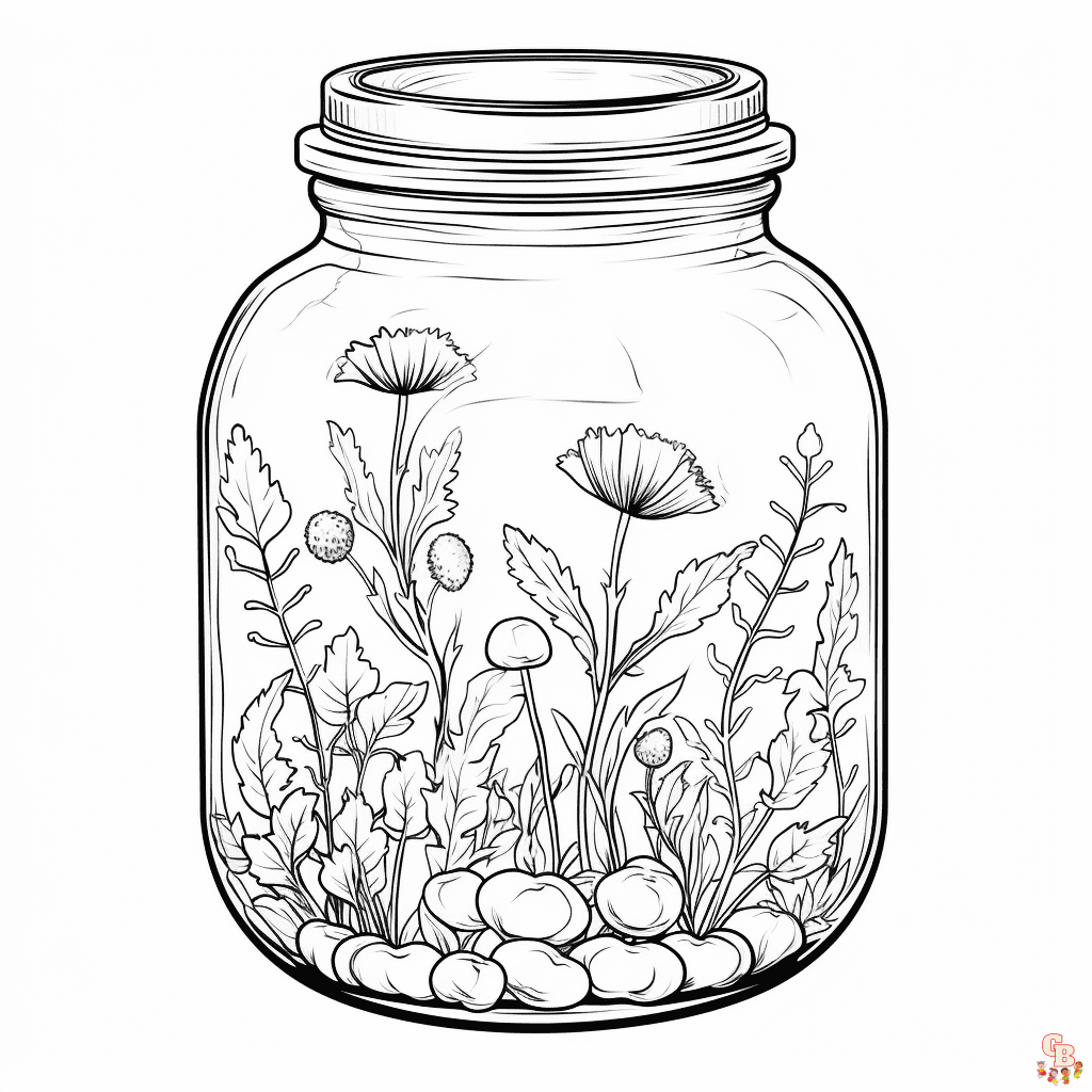 Printable jar coloring pages free for kids and adults