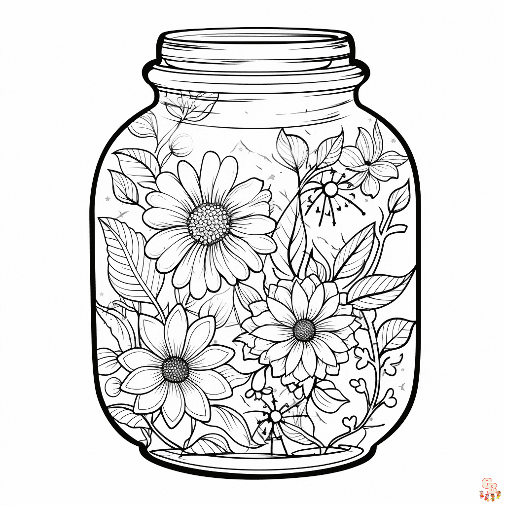Printable jar coloring pages free for kids and adults