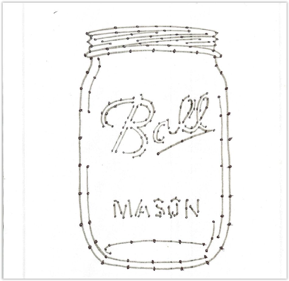 Printable mason jar string art template