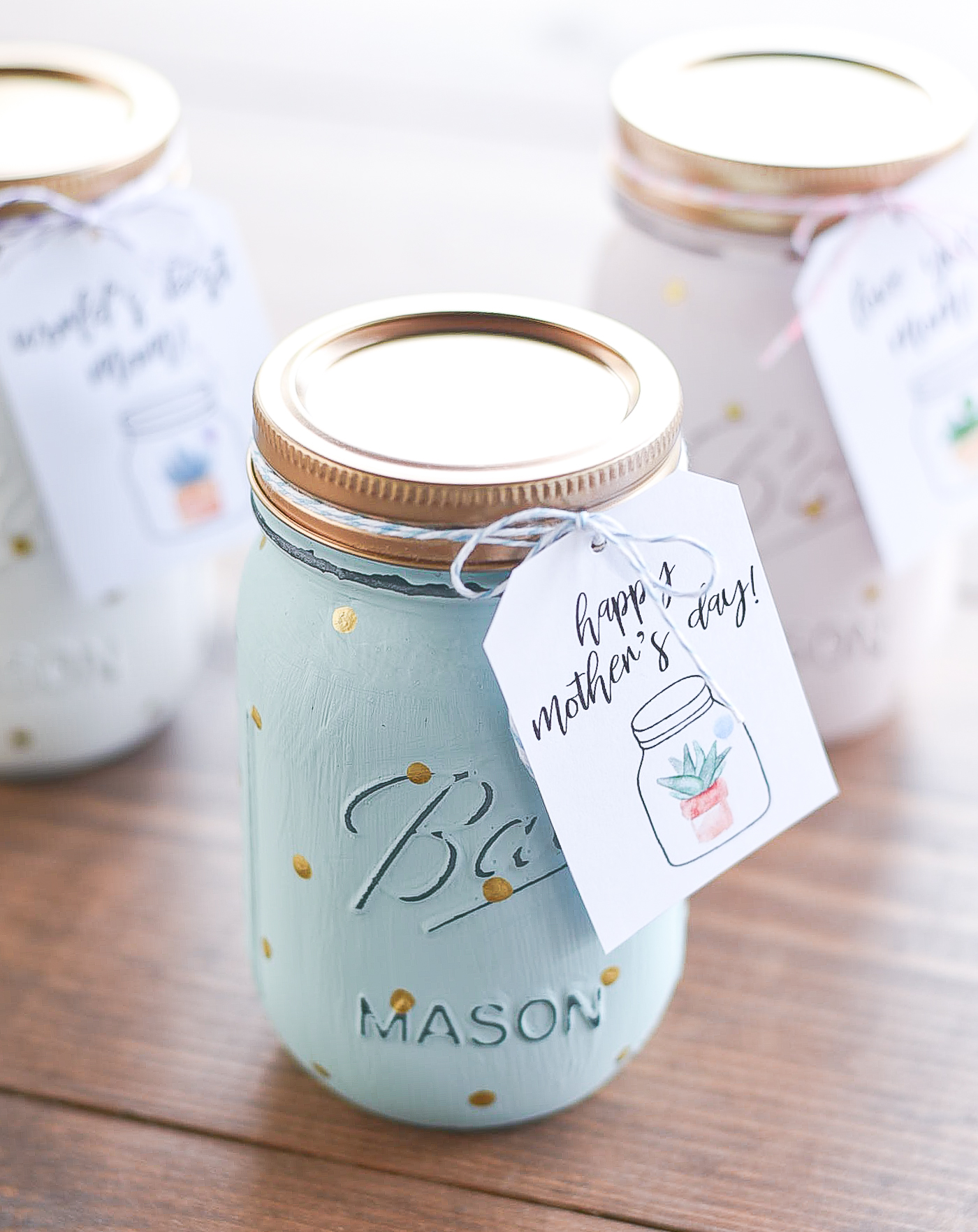Mothers day mason jar gift tag printable