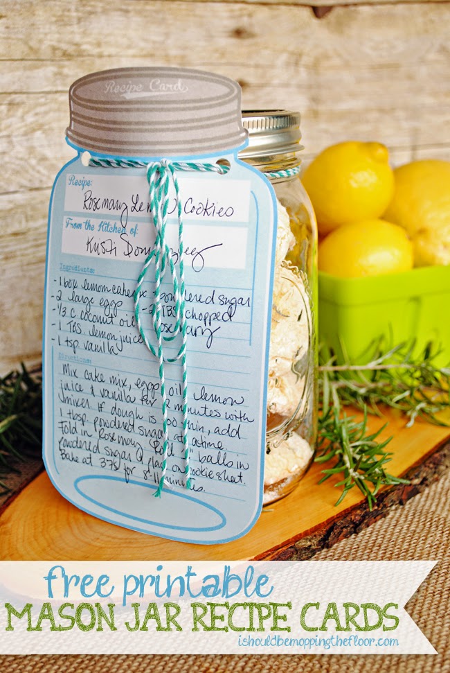 Free printable mason jar recipe cards i should be mopping the floor