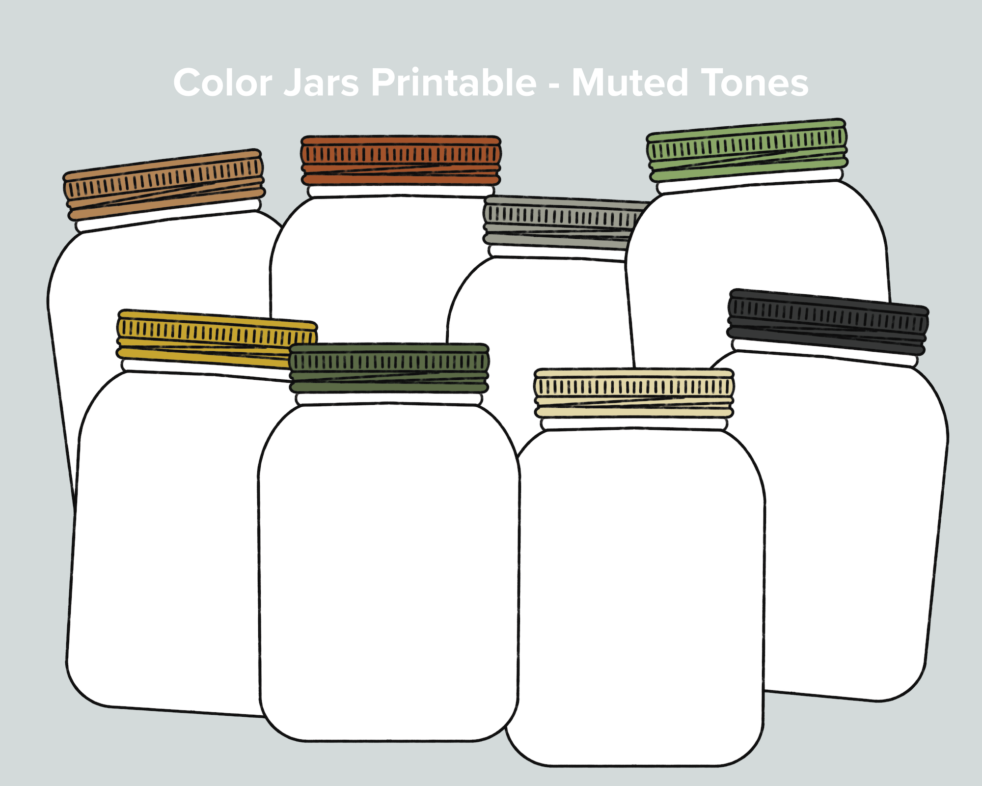 Color jars muted tones freebie â mornings together