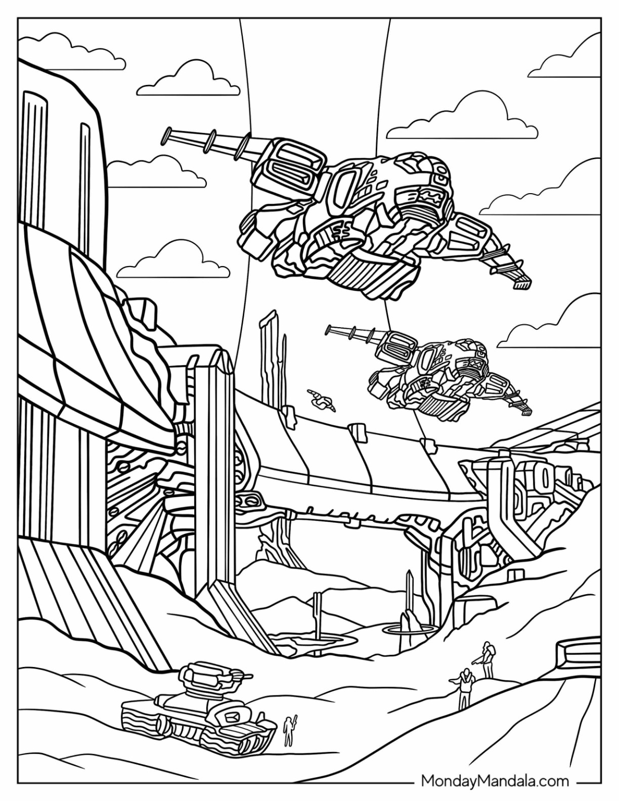 Halo coloring pages free pdf printables