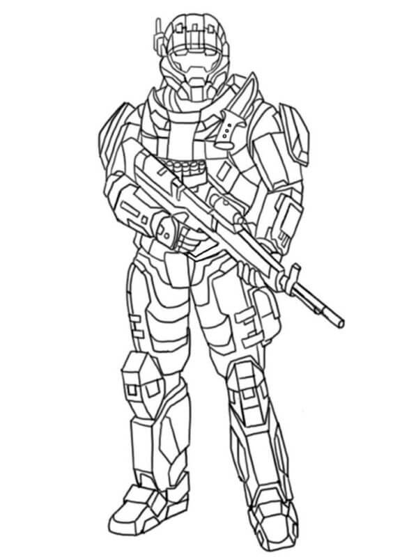 Cyber soldier coloring page