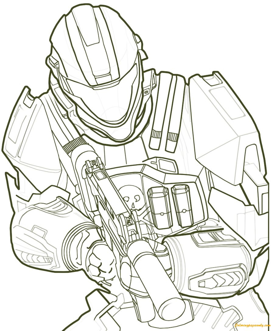 Mjolir master chief coloring page