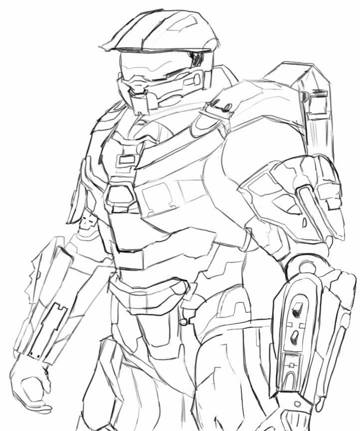 Halo master chief coloring sheets