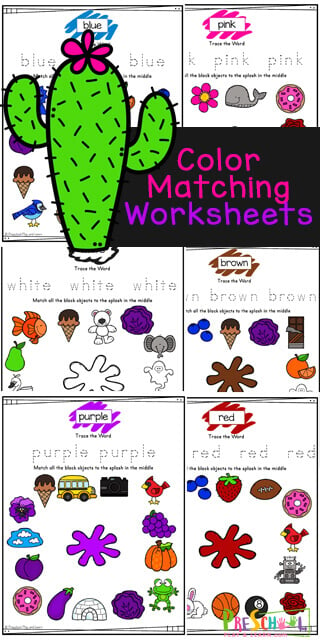 Free printable colour matching worksheets