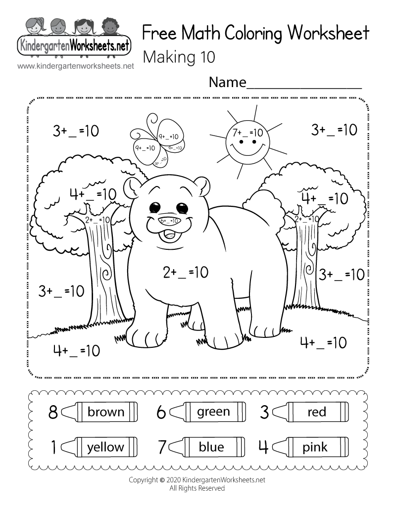 Making math coloring worksheet