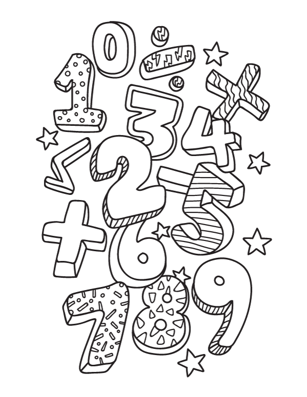 Printable math coloring page