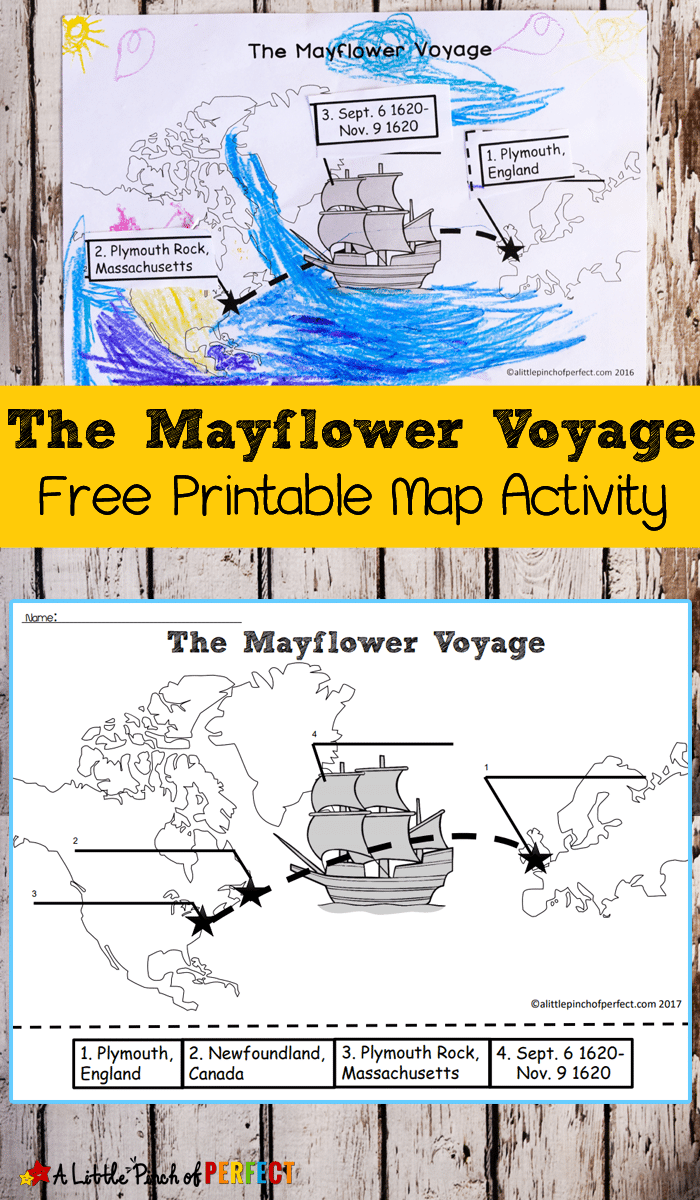 Free mayflower voyage map activity