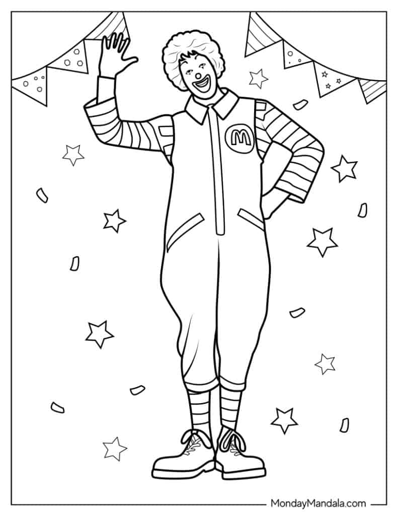 Clown coloring pages free pdf printables