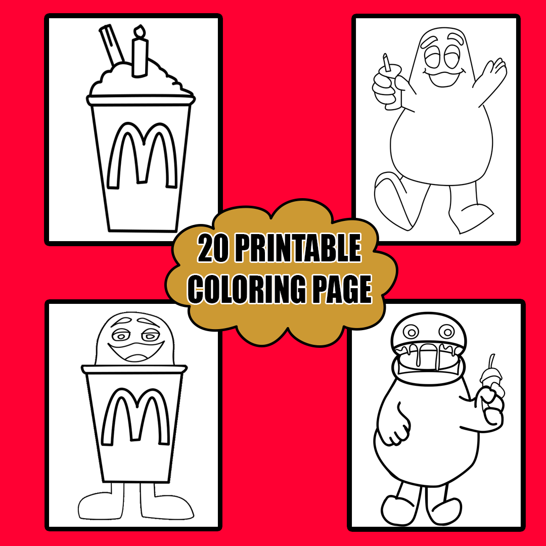 Grimace shake coloring pages kids printable coloring sheet i