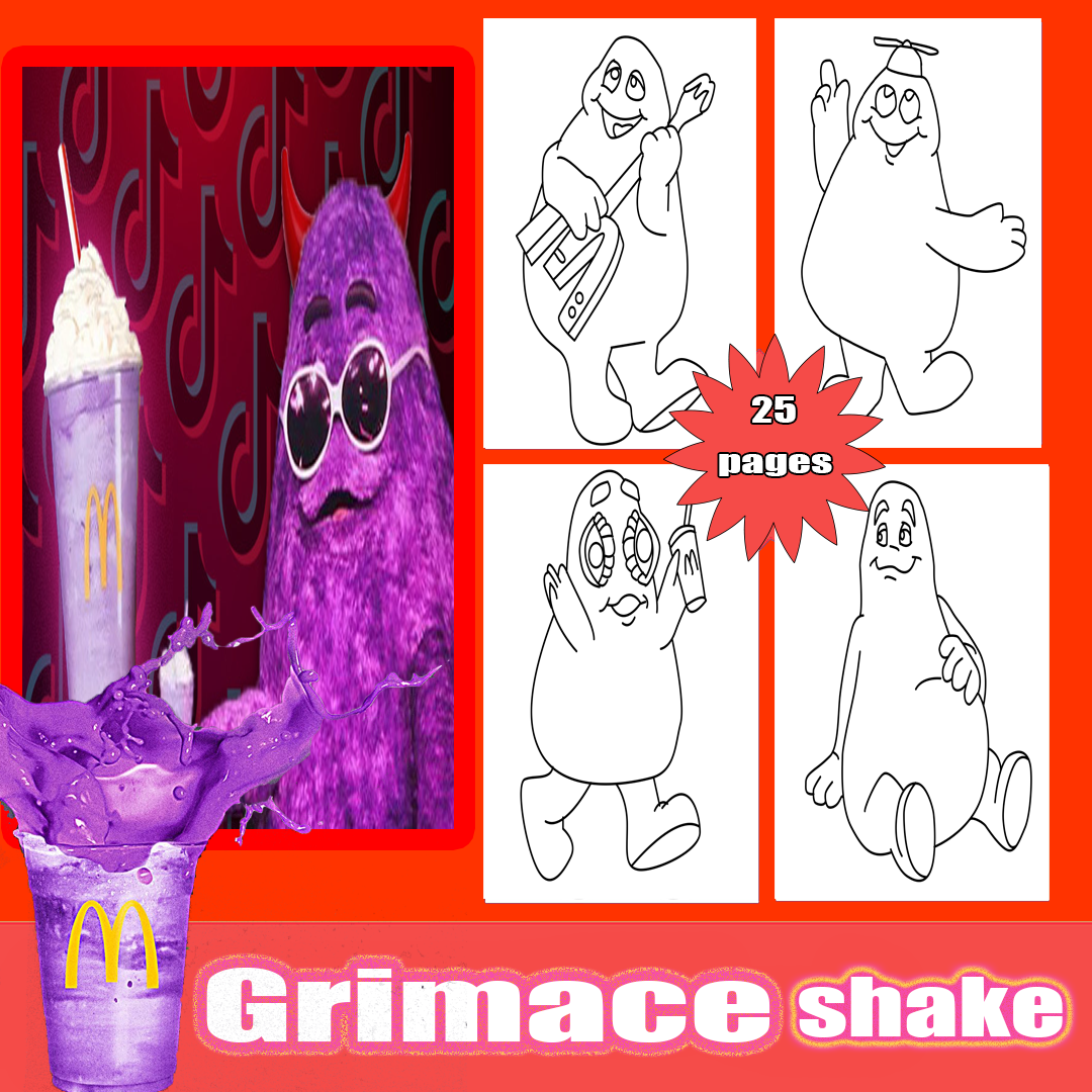 Grimace shake mcdonalds coloring pages printable coloring