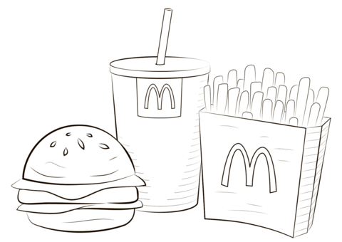 Mcdonalds food coloring page free printable coloring pages